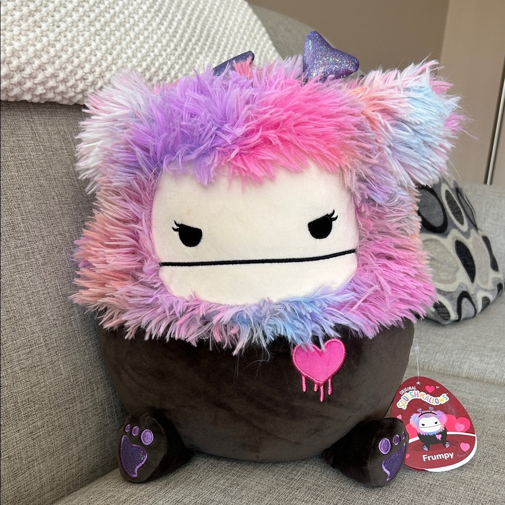 Squishmallows Frumpy Plush pink and Purple Accents